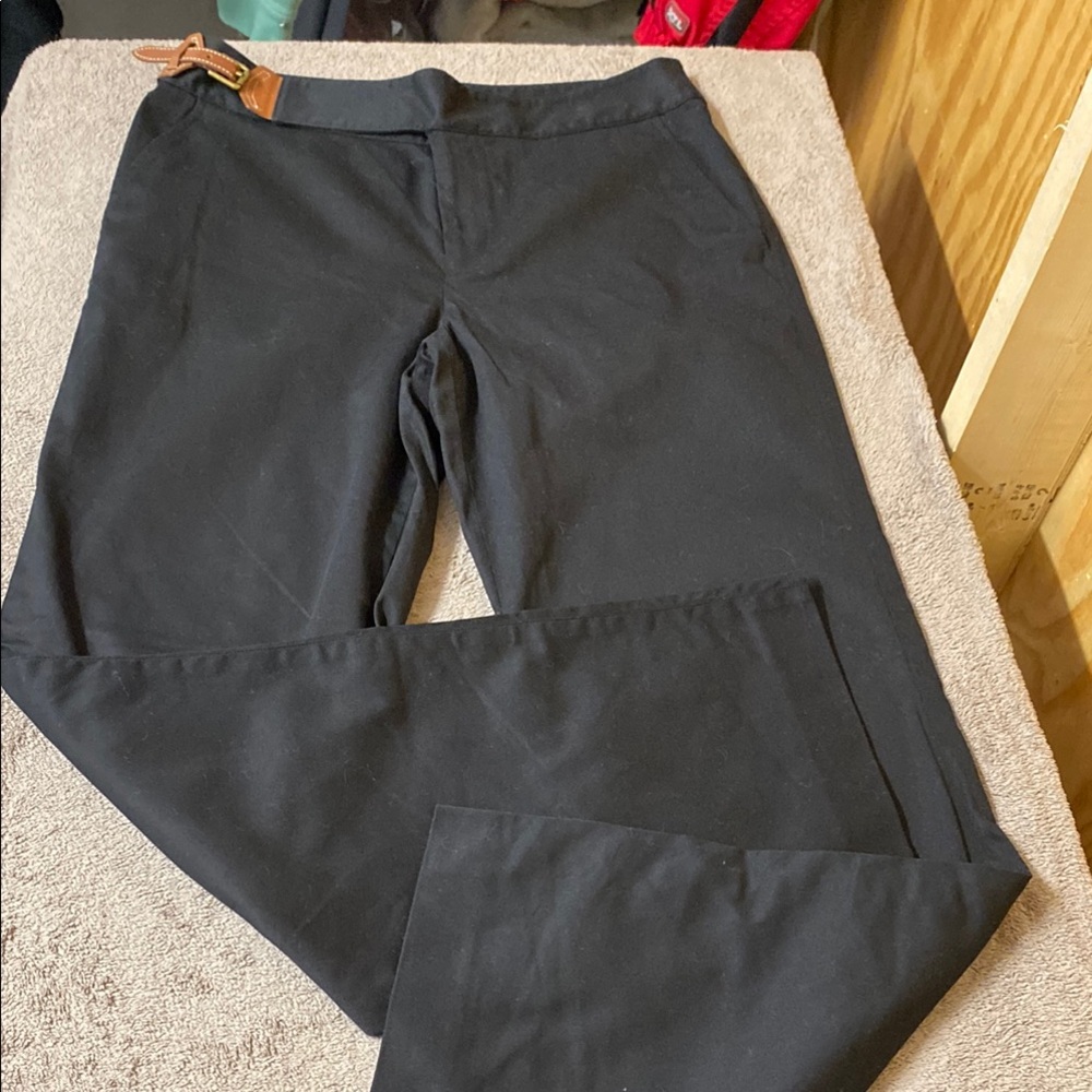 Ralph Lauren size 10 black slacks with side buckle